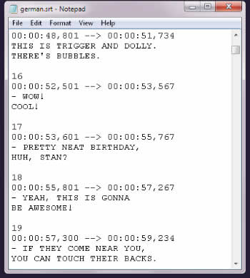 Foreign language Subtitle-file Subtitling translation services